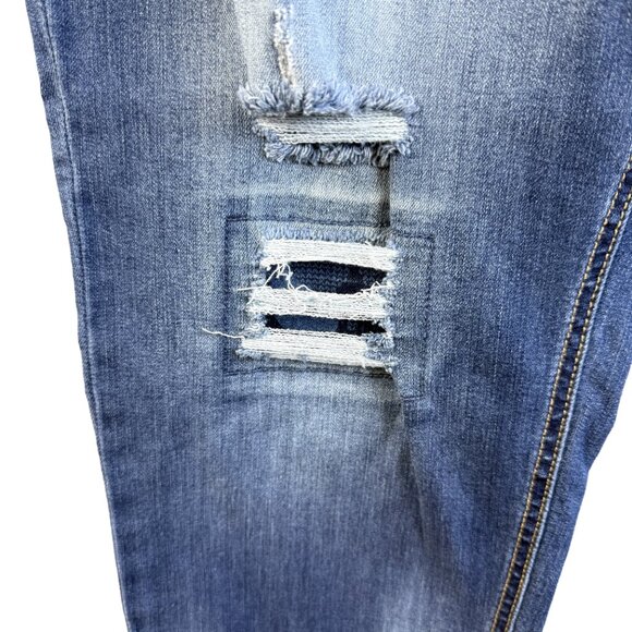 EV1 Jeans Alex Relaxed Vintage Distressed Patchwork Boyfriend Jeans Women’s 14 - Picture 5 of 16